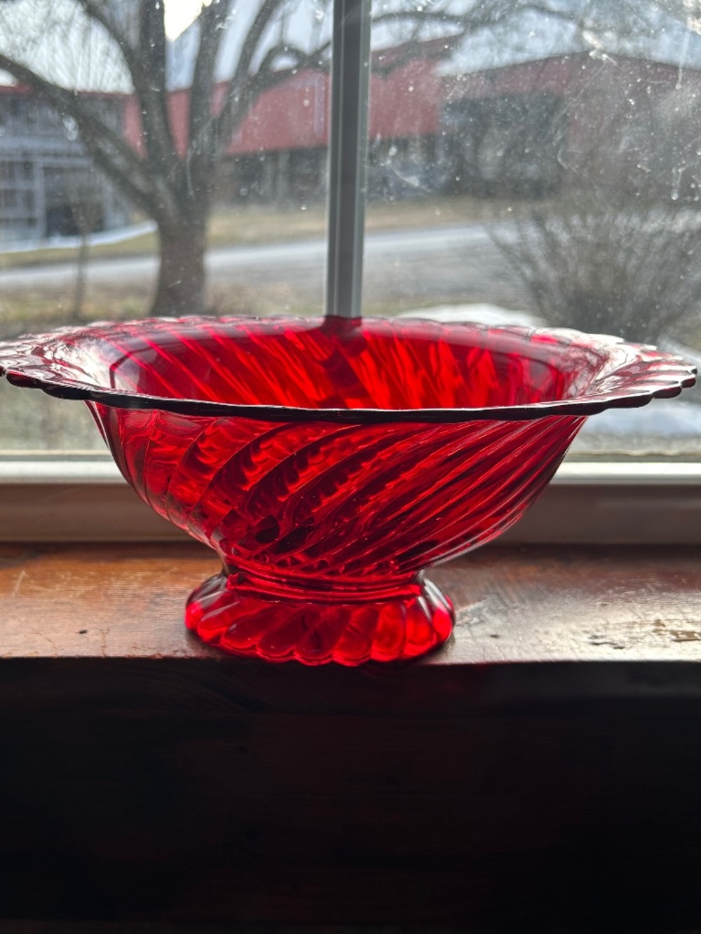 Beautiful! Vintage Ruby Red Glass Candy Dish